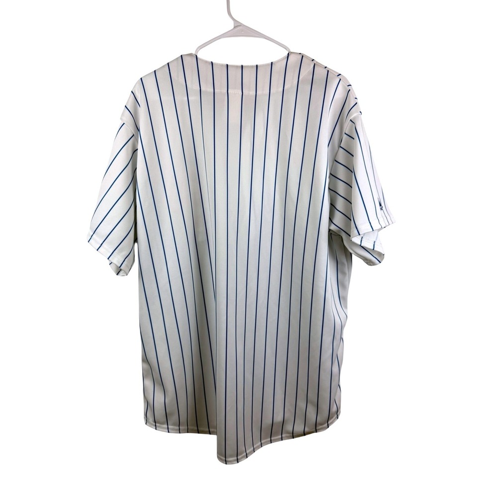 Majestic Mens Chicago Cubs MLB Baseball Jersey White Blue Pinstripe XL 6400 - Picture 3 of 8